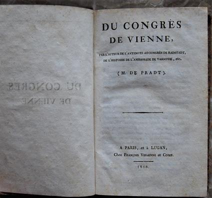 Du Congres De Vienne - copertina