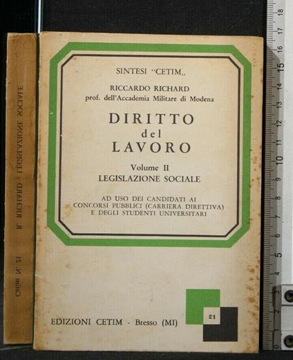 Diritto Del Lavoro Vol. 2 Legislazione Sociale - Richard Wagner - copertina