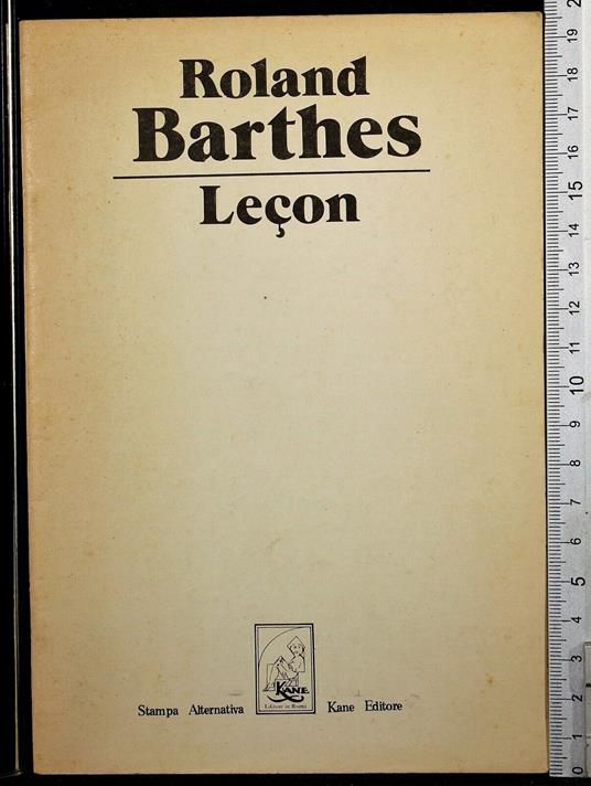 Lecon - Roland Barthes - copertina