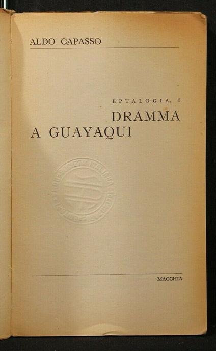 Dramma a Guayaqui - Aldo Capasso - copertina
