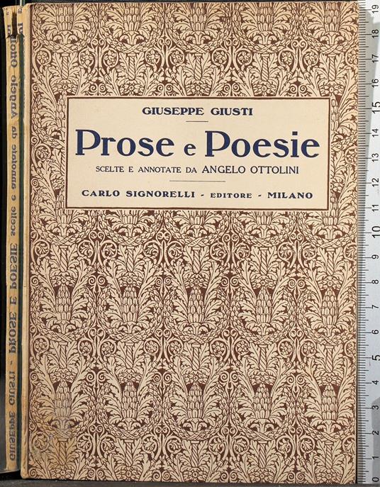 Prose e Poesie - Giuseppe Giusti - copertina