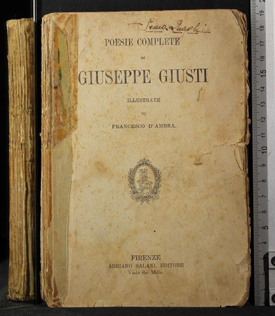Poesie complete - Giuseppe Giusti - copertina