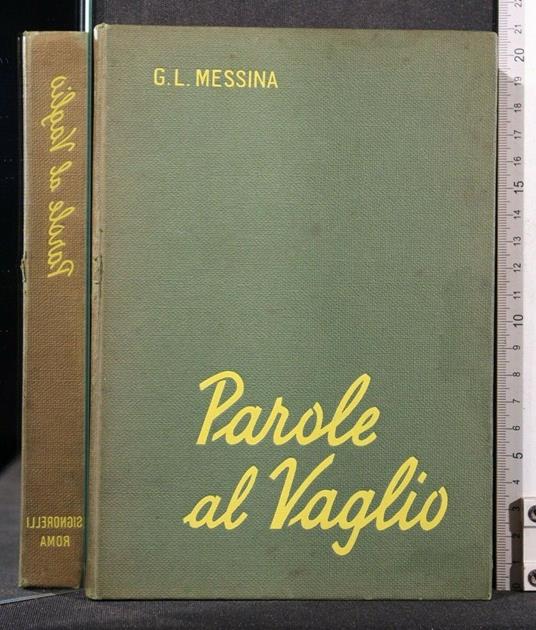 Parole Al Vaglio - Giuseppe Messina - copertina