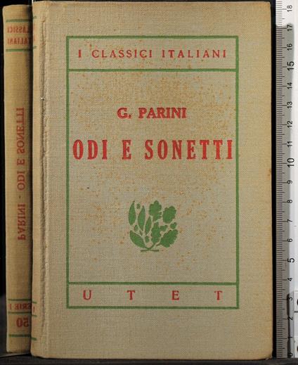 Odi e sonetti - Giuseppe Parini - copertina