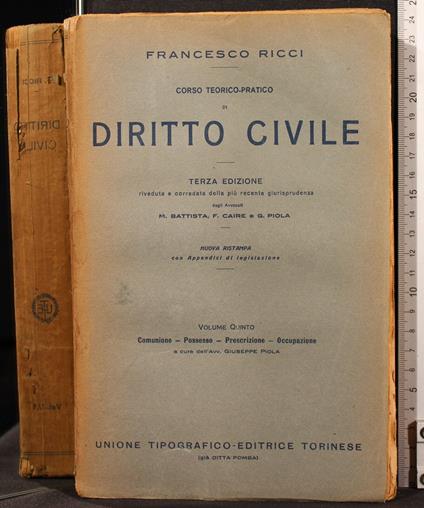 Corso Teorico-Pratico di Diritto Civile. Vol 5 - Francesco Ricci - copertina