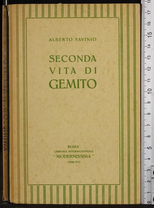Seconda vita di Gemito - Alberto Savinio - copertina