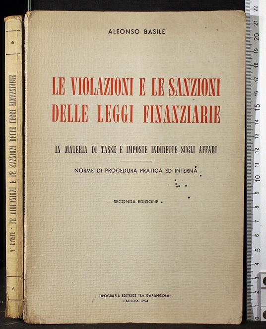 Le violazioni e le sanzioni delle leggi finanziarie - Giambattista Basile - copertina