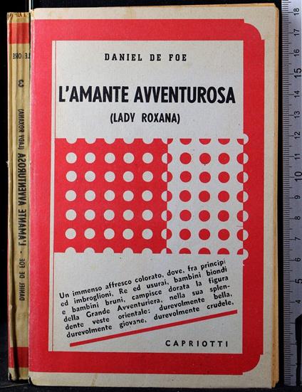 L' amante avventurosa - Daniel Defoe - copertina