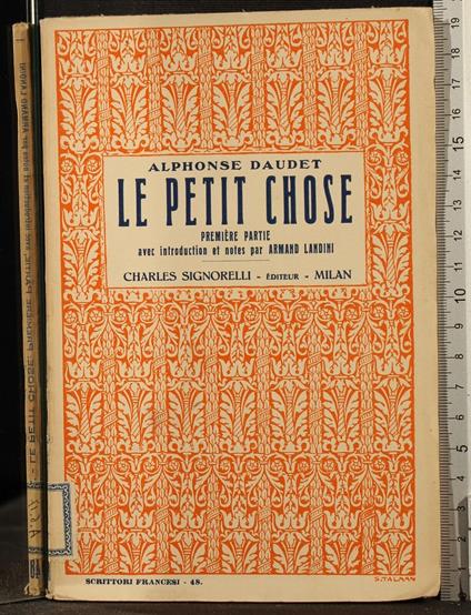 Le petite chose. Parte Prima - Alphonse Daudet - copertina