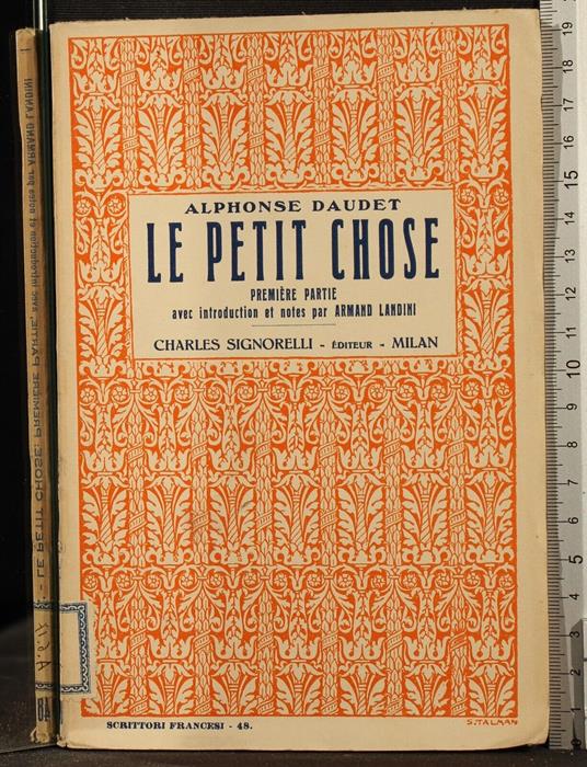 Le petite chose. Parte Prima - Alphonse Daudet - copertina