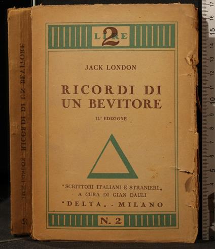 Ricordi di Un Bevitore - Jack London - copertina
