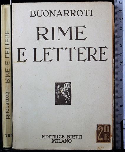 Rime e lettere - Michelangelo Buonarroti - copertina