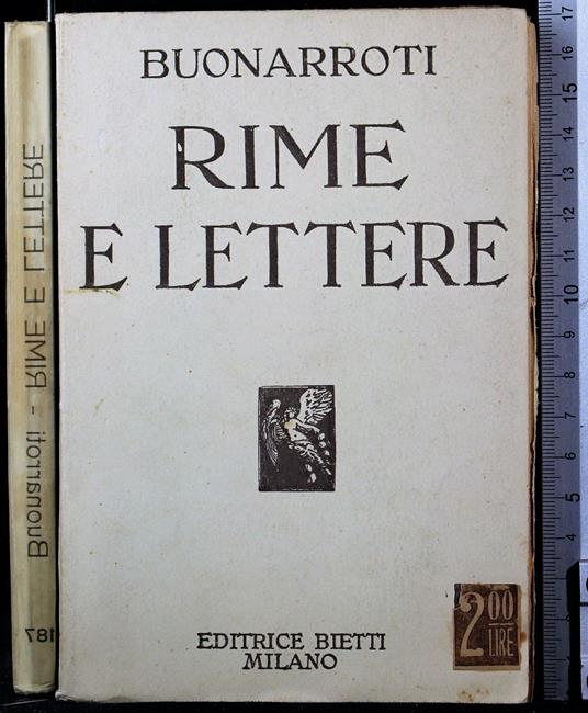 Rime e lettere - Michelangelo Buonarroti - copertina