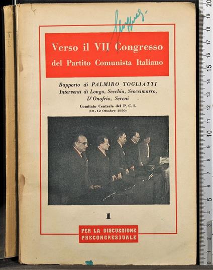 Verso il VII congresso del PCI. Vol 1 - Palmiro Togliatti - copertina