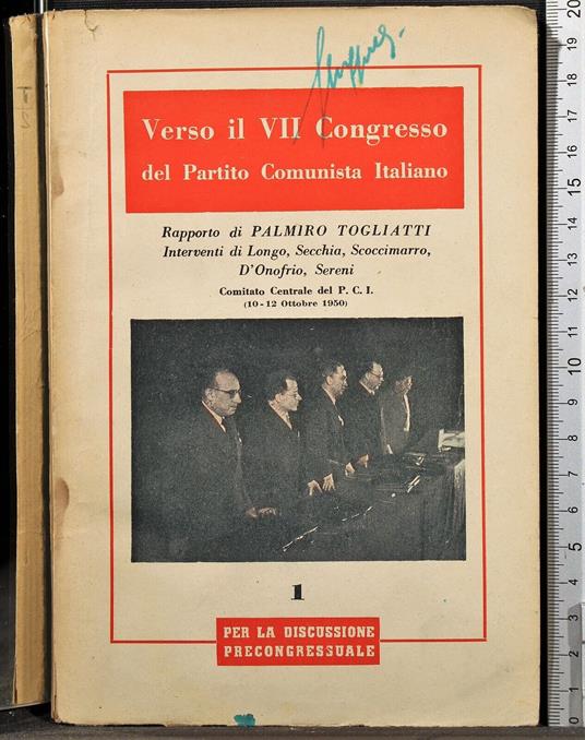 Verso il VII congresso del PCI. Vol 1 - Palmiro Togliatti - copertina