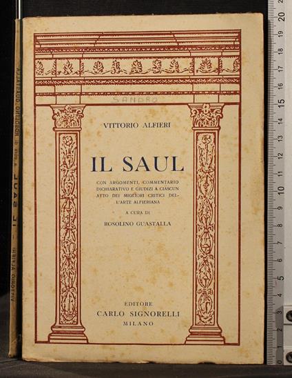 Il Saul - Vittorio Alfieri - copertina