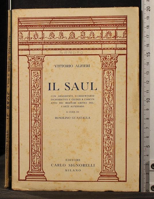 Il Saul - Vittorio Alfieri - copertina