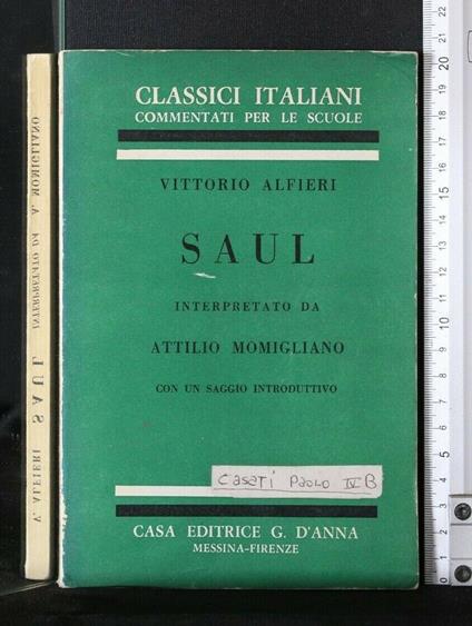 Saul - Vittorio Alfieri - copertina