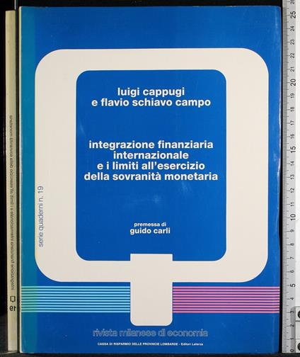 Integrazione finanziaria internazionale - Guido Carli - copertina
