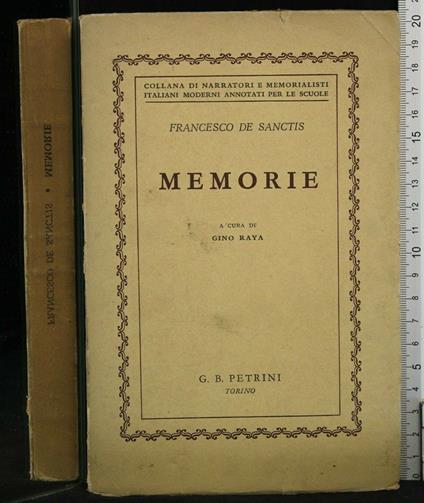 Memorie - Francesco De Sanctis - copertina