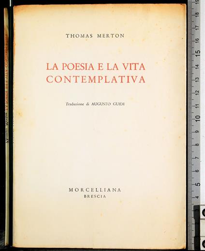 La poesia e la vita contemplativa - Thomas Merton - copertina