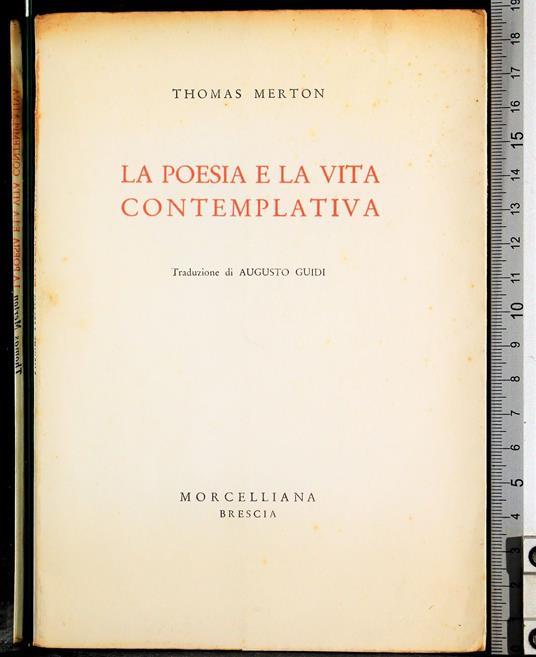 La poesia e la vita contemplativa - Thomas Merton - copertina