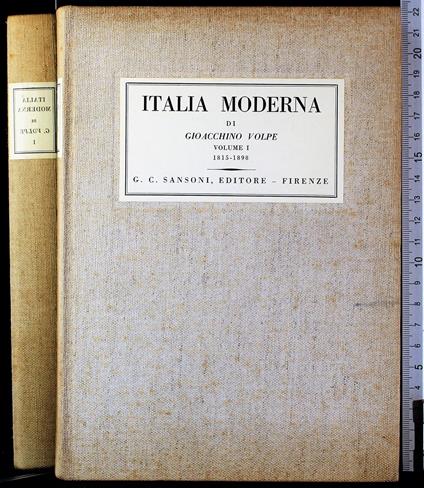 Italia moderna Vol I 1815-1898 - Gioacchino Volpe - copertina