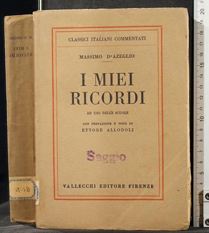 I miei ricordi - Massimo D'Azeglio - copertina