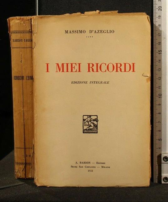 I Miei Ricordi - Massimo D'Azeglio - copertina
