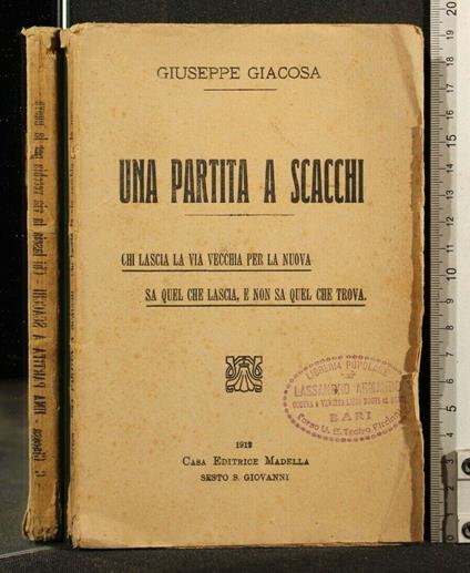Una Partita a Scacchi - Giuseppe Giacosa - copertina