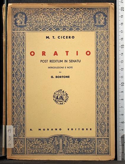 Oratio - M. Tullio Cicerone - copertina