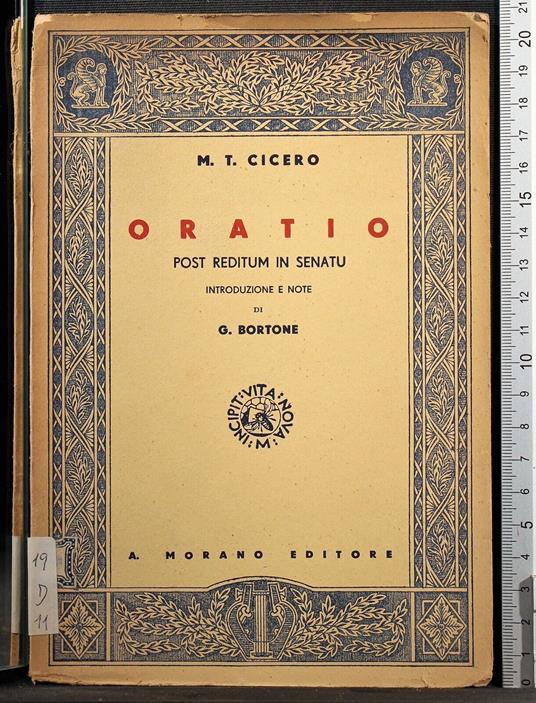 Oratio - M. Tullio Cicerone - copertina