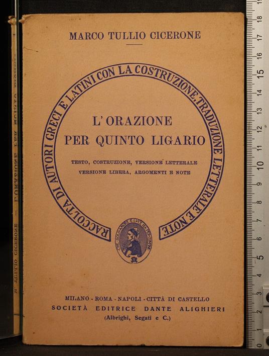 L' orazione per Quinto Ligario - M. Tullio Cicerone - copertina
