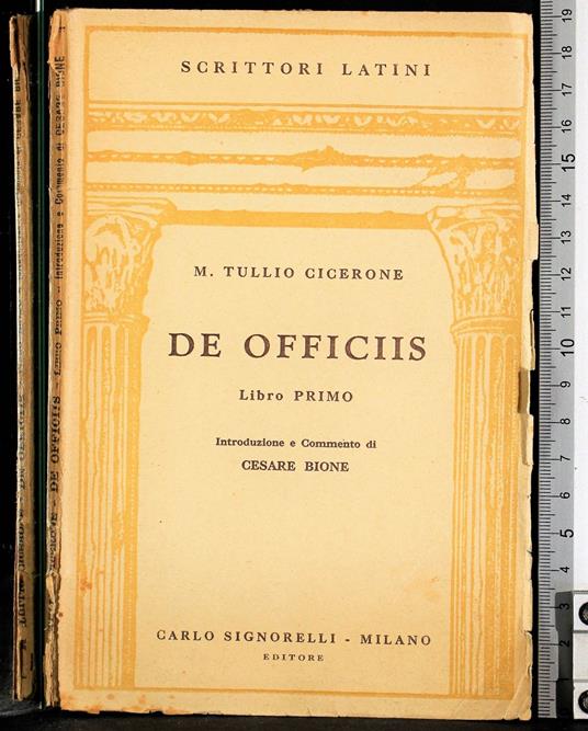 De officiis. Libro primo - M. Tullio Cicerone - copertina