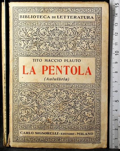 La pentola (Aulularia) - T. Maccio Plauto - copertina
