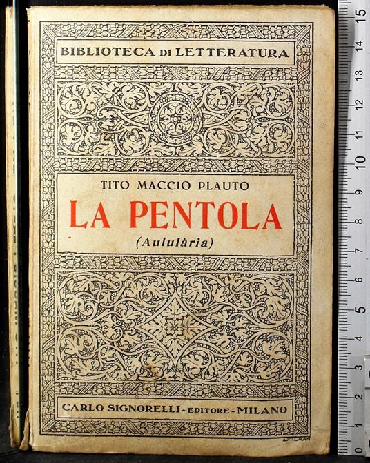 La pentola (Aulularia) - T. Maccio Plauto - copertina