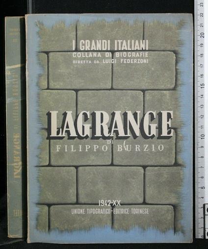 Lagrange - Filippo Burzio - copertina