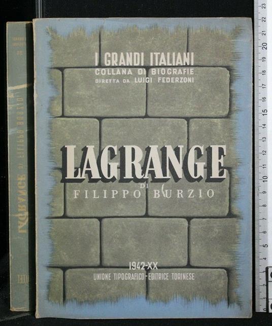 Lagrange - Filippo Burzio - copertina