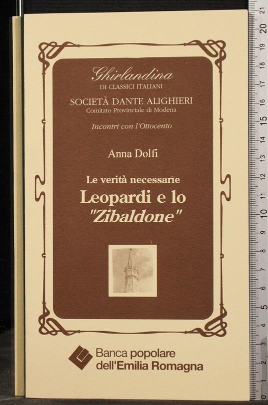 Leopardi e lo "Zibaldone" - Anna Dolfi - copertina