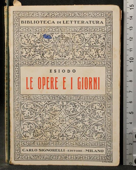Le Opere e I - Esiodo - copertina
