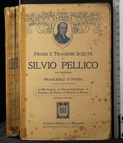 Prose e tragedie scelte - Silvio Pellico - copertina