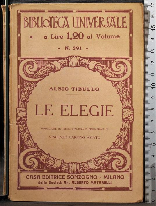 Le elegie - Albio Tibullo - copertina