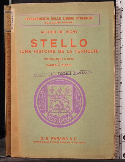 Stello - Alfred de Vigny - copertina