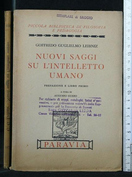 Nuovi Saggi su L'Intelletto Umano - Gottfried W. Leibniz - copertina