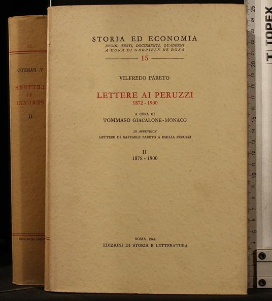 Lettere Ai Peruzzi 1872-1900. Vol Ii - Vilfredo Pareto - copertina