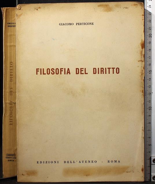 Filosofia del diritto - Giacomo Perticone - copertina