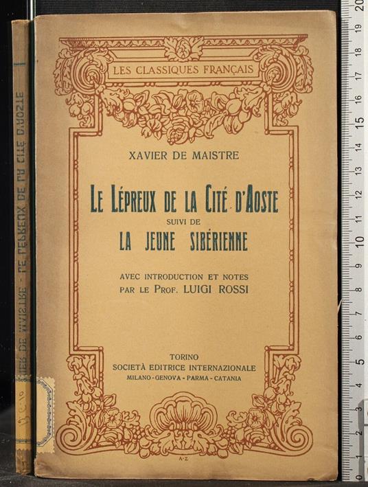 Le Lepreux de la cite d'Aoste suivi de La Jeune siberienne - Joseph de Maistre - copertina
