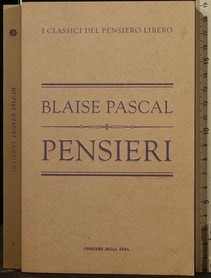 Pensieri - Blaise Pascal - copertina