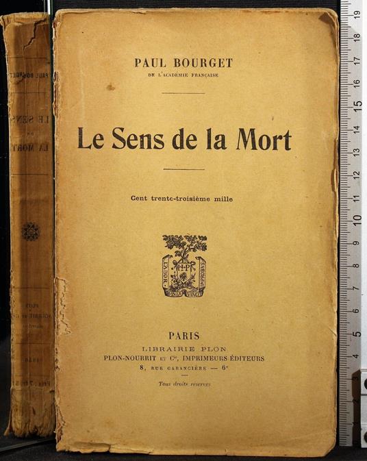 Le sens de la mort - Paul Bourget - copertina