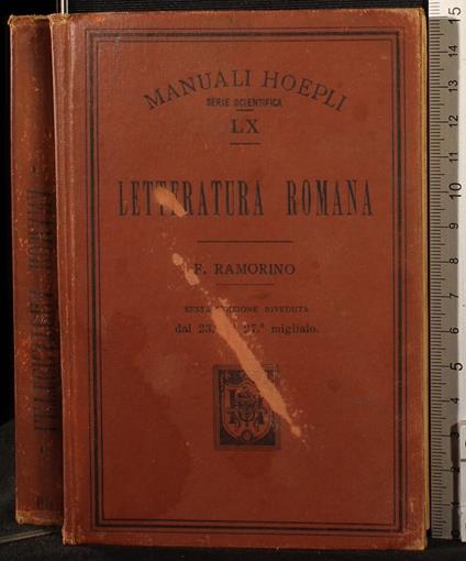 Letteratura romana - Felice Ramorino - copertina